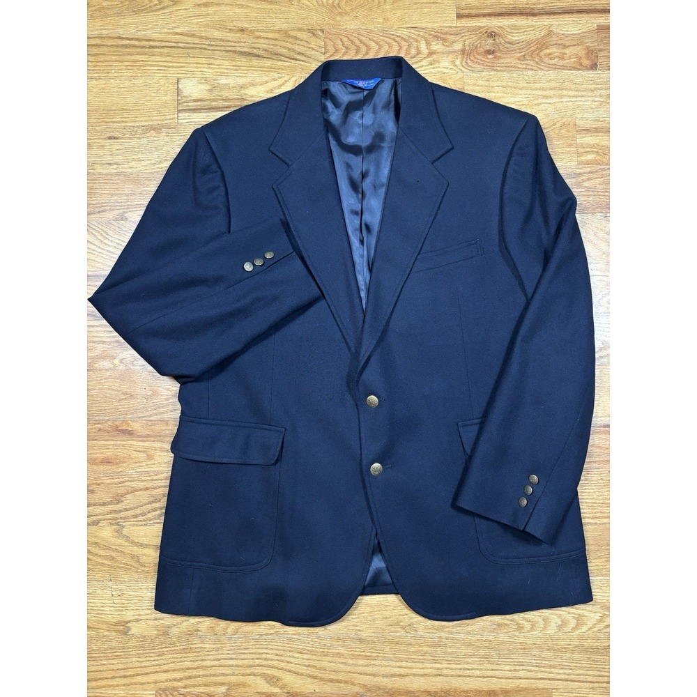 Vintage Pendleton Wool Blazer Sport Coat Men's 46 Long Navy Gold Tone Buttons‎